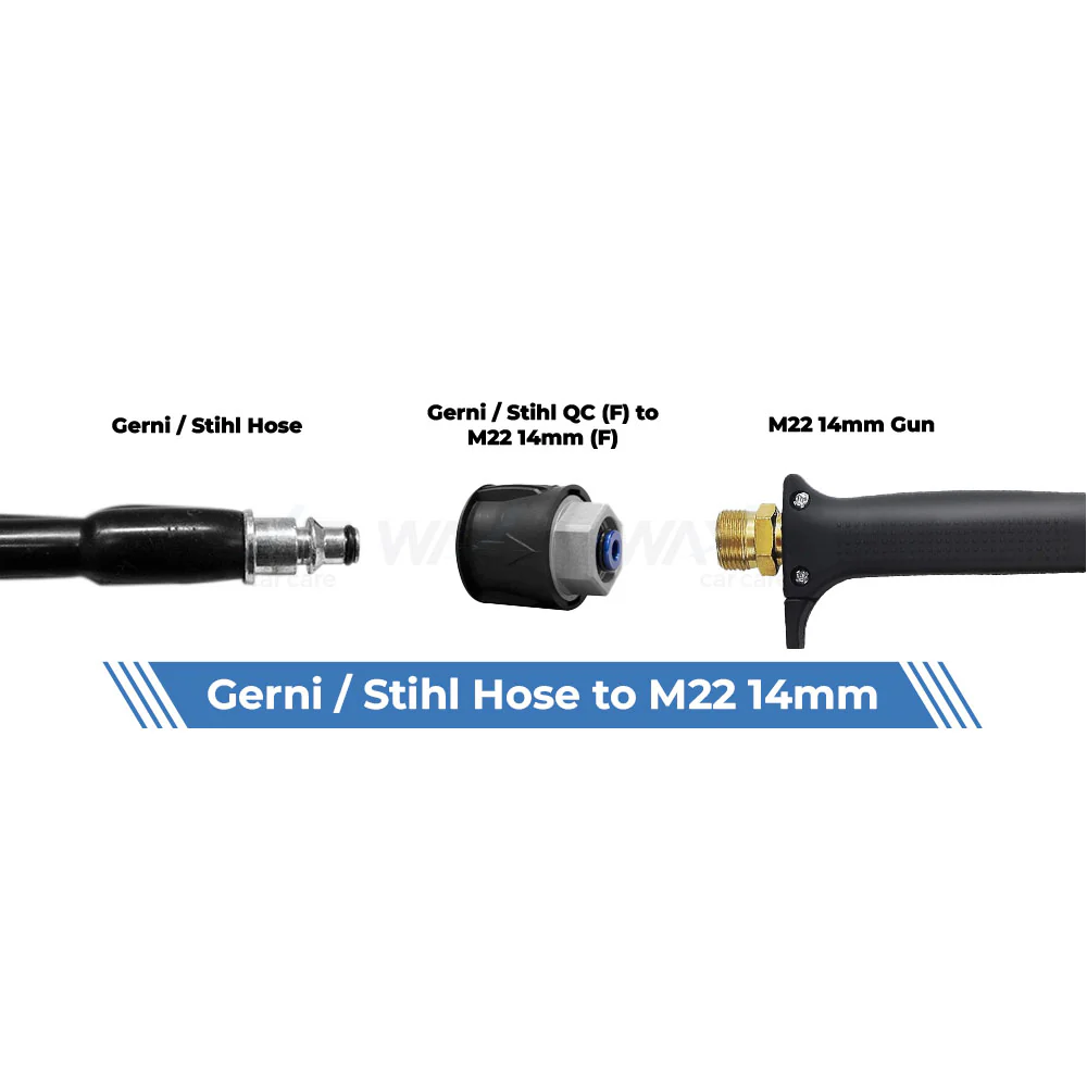 Aquatouch Pressure Washer Adaptors | Gerni / Stihl QC (F) to M22 14mm (F) - Image 3