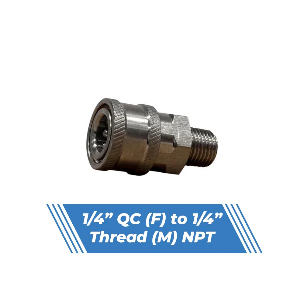Aquatouch Pressure Washer Adaptors | 1/4” QC (F) to 1/4” Thread (M)