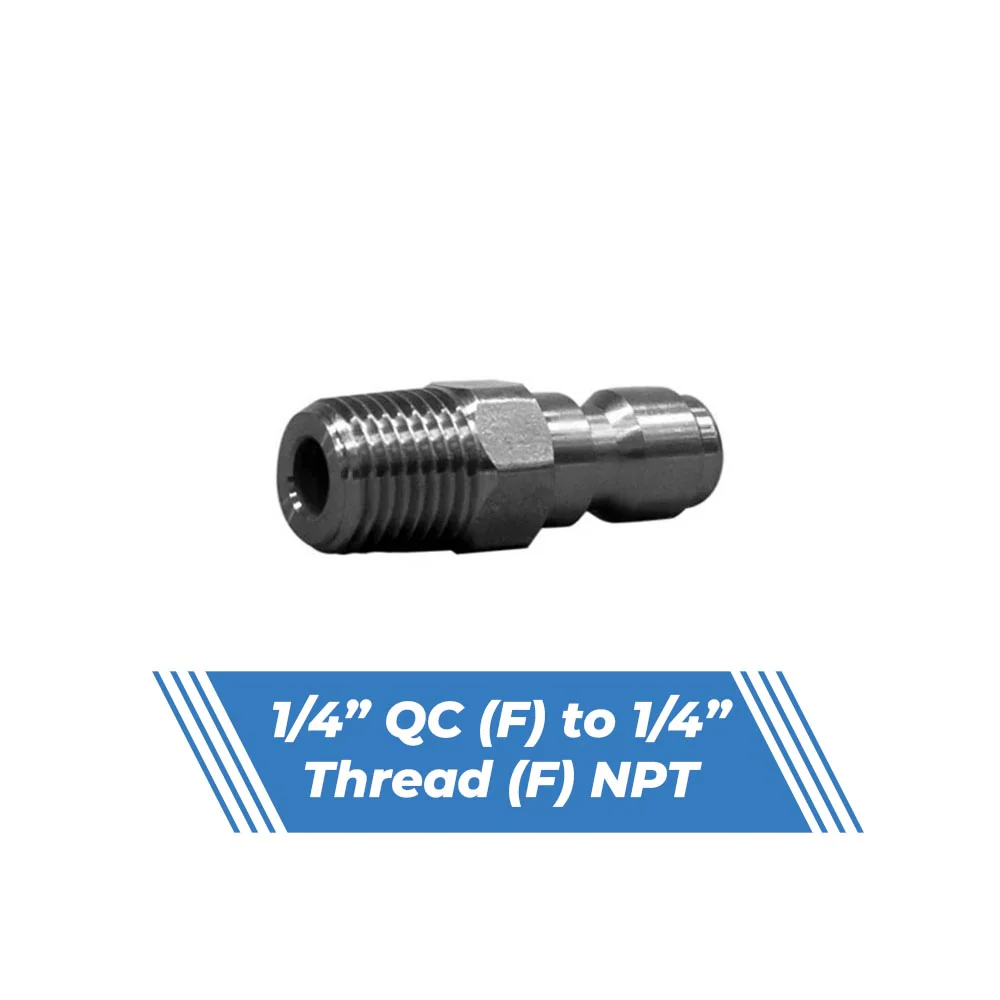 Aquatouch Pressure Washer Adaptors | 1/4" QC (M) to 1/4" Thread (M)