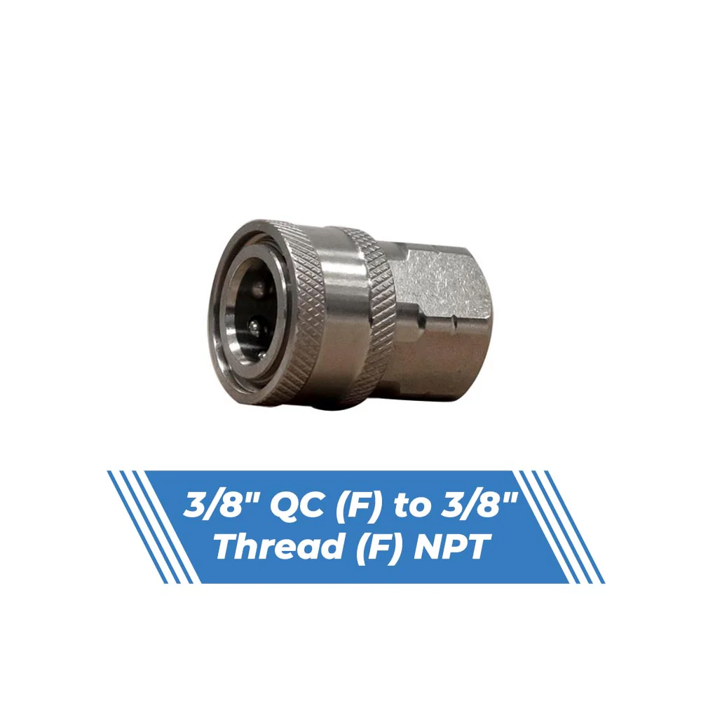 Aquatouch Pressure Washer Adaptors | 3/8" QC (F) to 3/8" (F)
