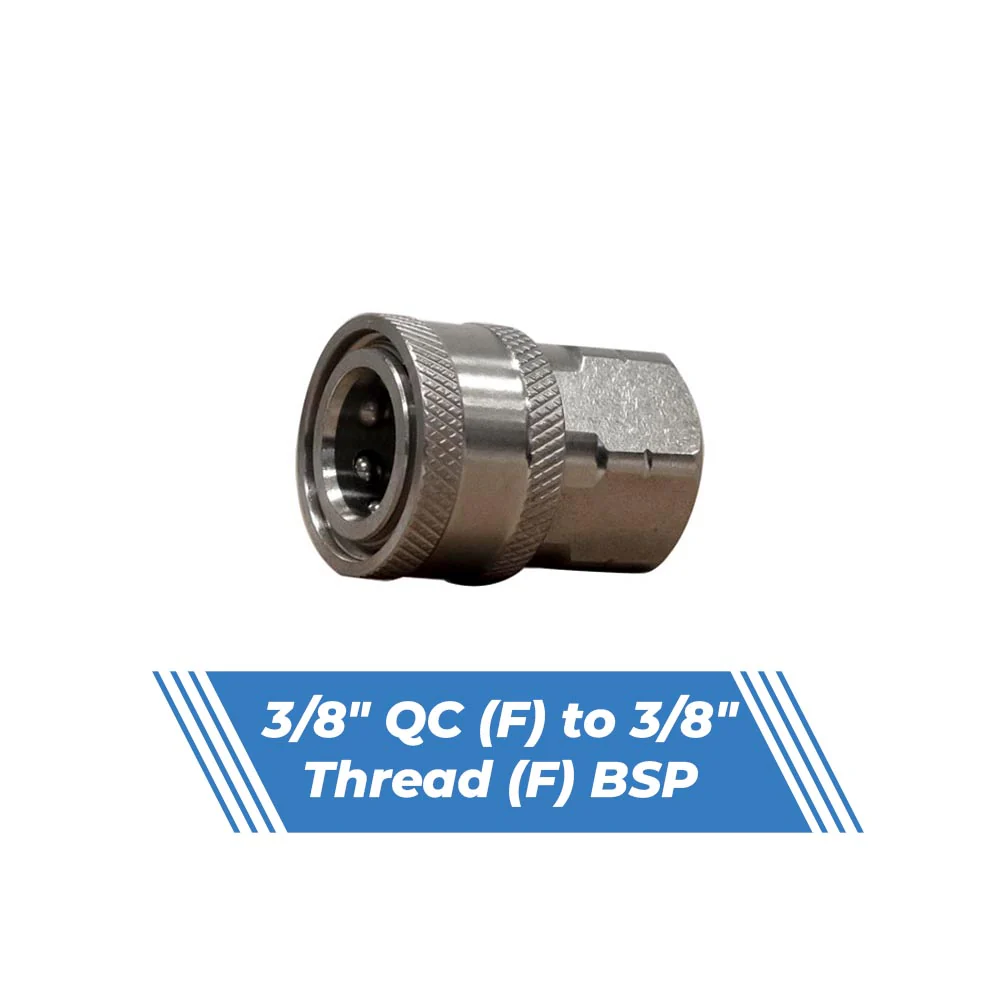 Aquatouch Pressure Washer Adaptors | 3/8" QC (F) to 3/8" (F) - Image 3