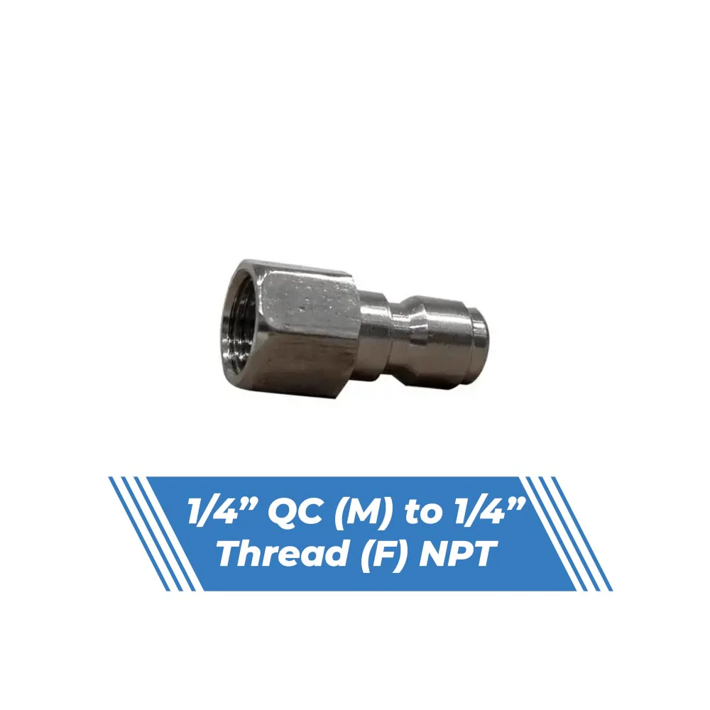 Aquatouch Pressure Washer Adaptors | 1/4” QC (M) to 1/4” Thread (F)