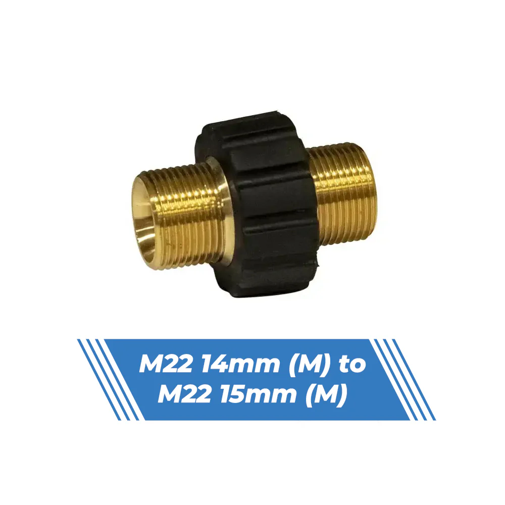 Aquatouch Pressure Washer Adaptors | M22 14mm (M) to M22 (M) - Image 3