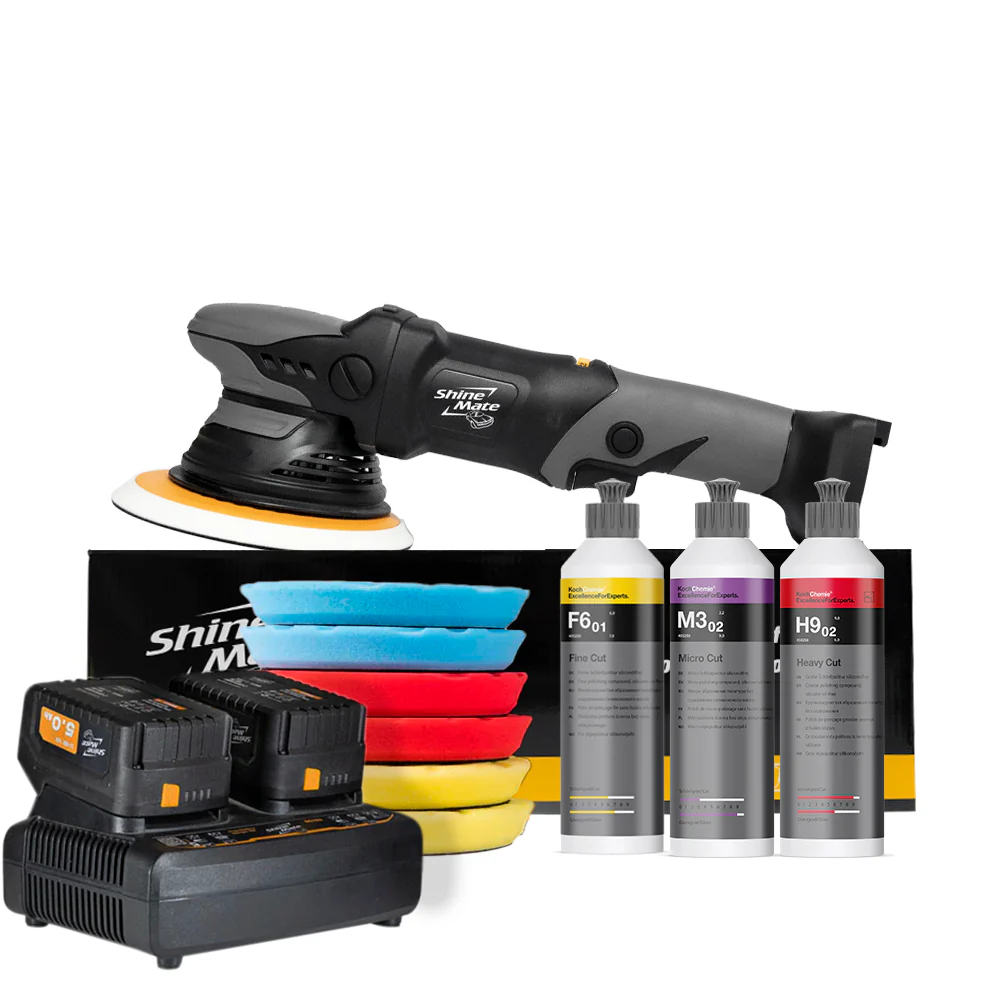 ShineMate EB351 6" 21mm | Dual Action Cordless Car Polisher Kit